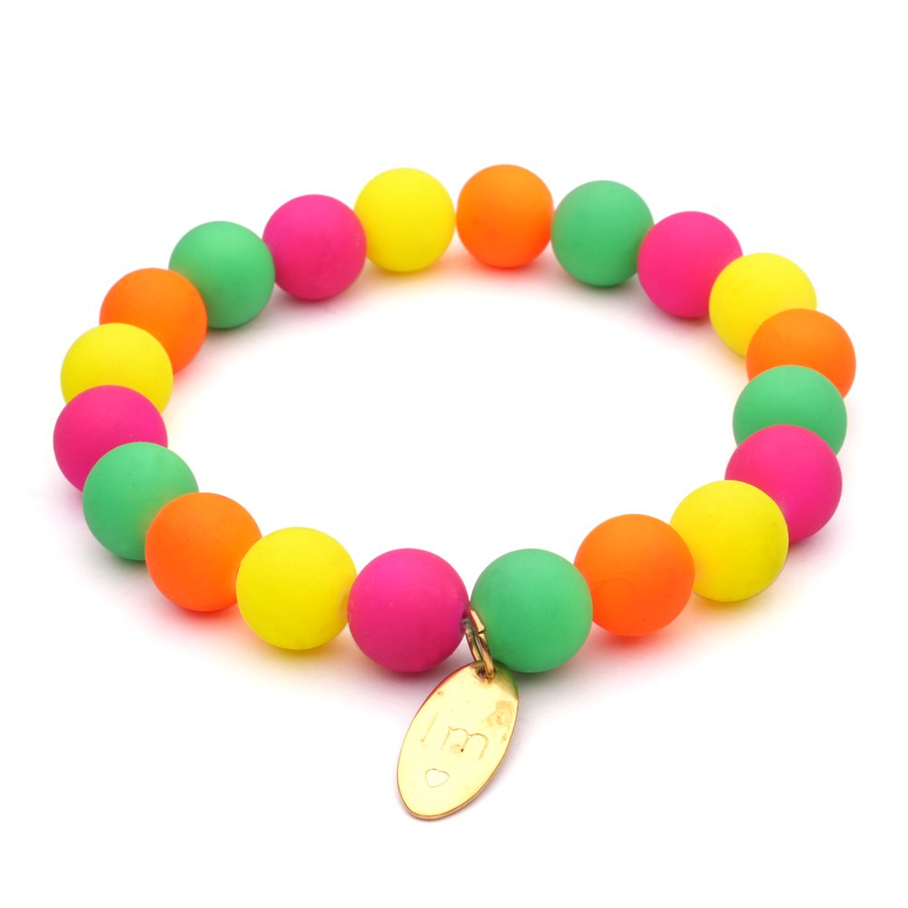 LizzyMae kralenarmband fluor all colors 10mm.