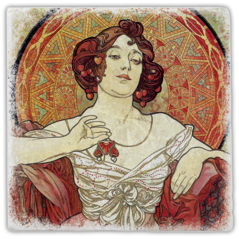 Art Nouveau marble coaster