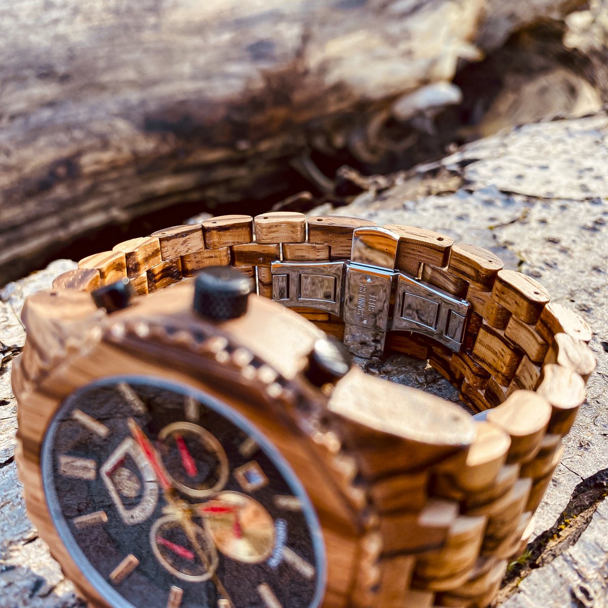 Greenwatch | extrem | Automatische Holzuhr | Zebrano