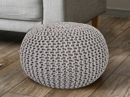 Knitted stool pouf Ø 45 H 30 cm cm seat pouf knitted floor cushion