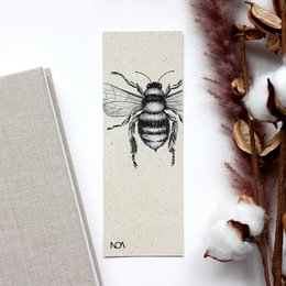 Lesezeichen aus Graspapier, Wildbiene
