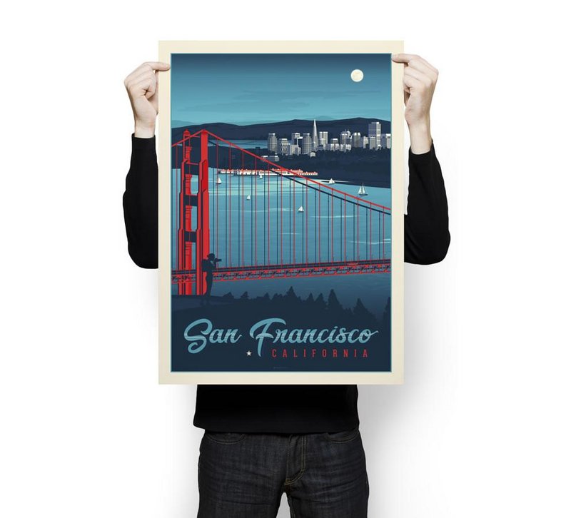 Vintage Poster van San Francisco | Poster Stad San Francisco Californië Verenigde Staten