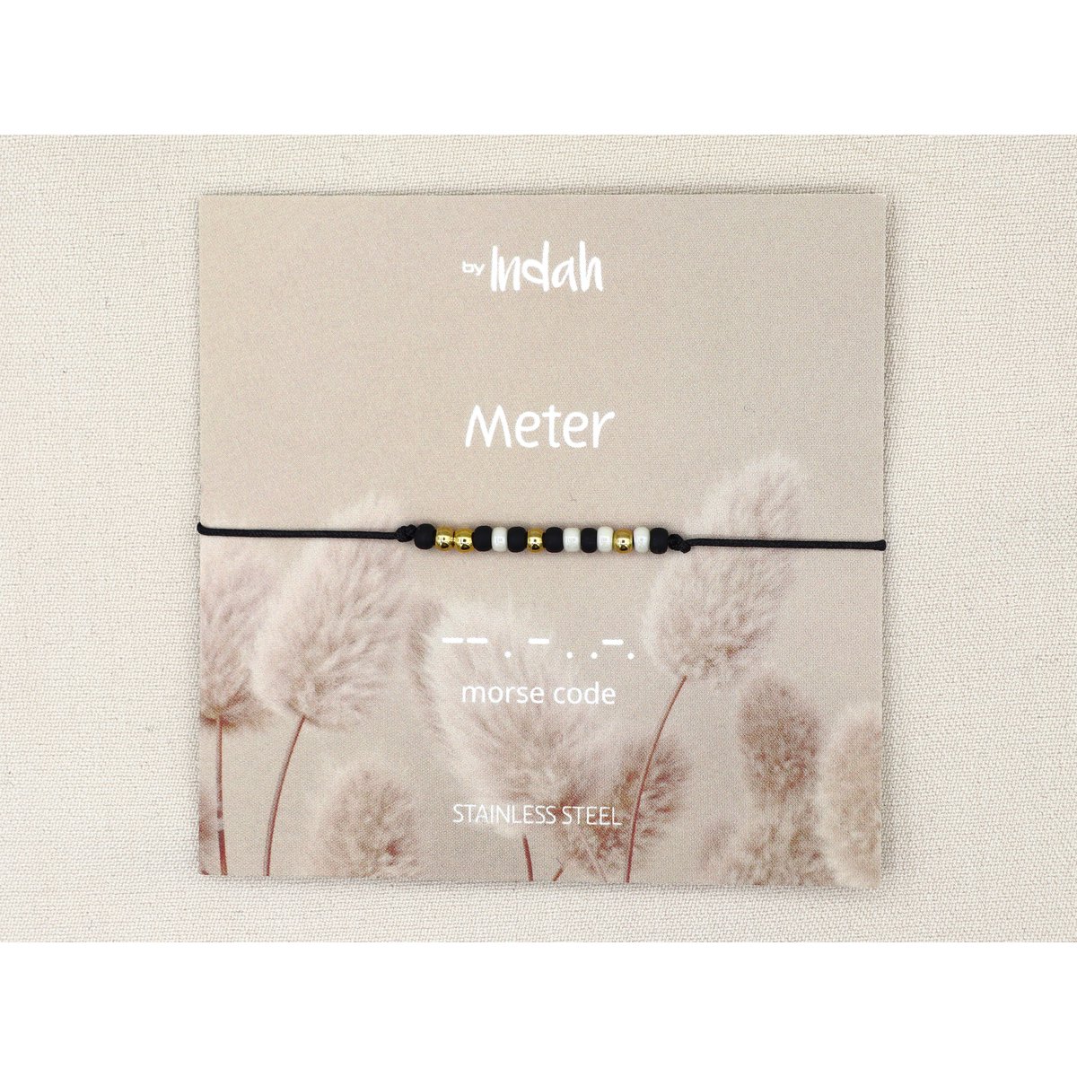Morse code armband meter, roestvrij staal zilver of goud