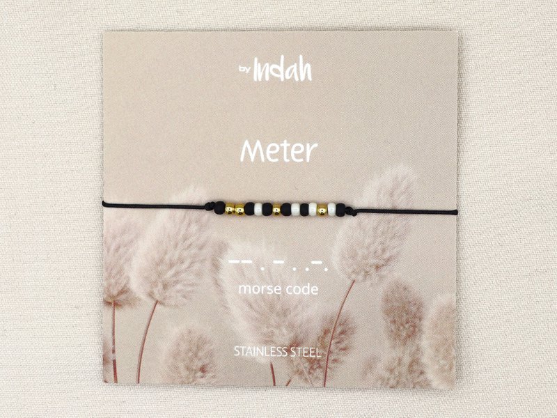 Morse code armband meter, roestvrij staal zilver of goud