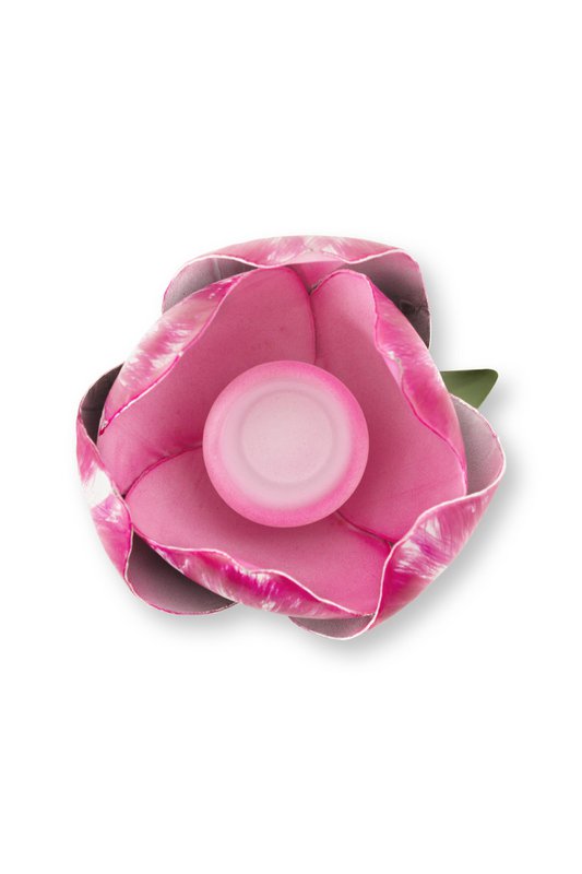 Candle Holder Metal Tulip Pink 26cm