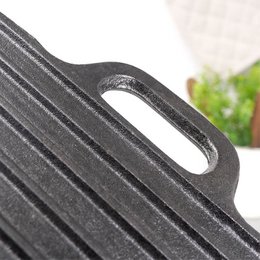 Placa de parrilla Litina de hierro fundido de doble cara 45.4x23 cm