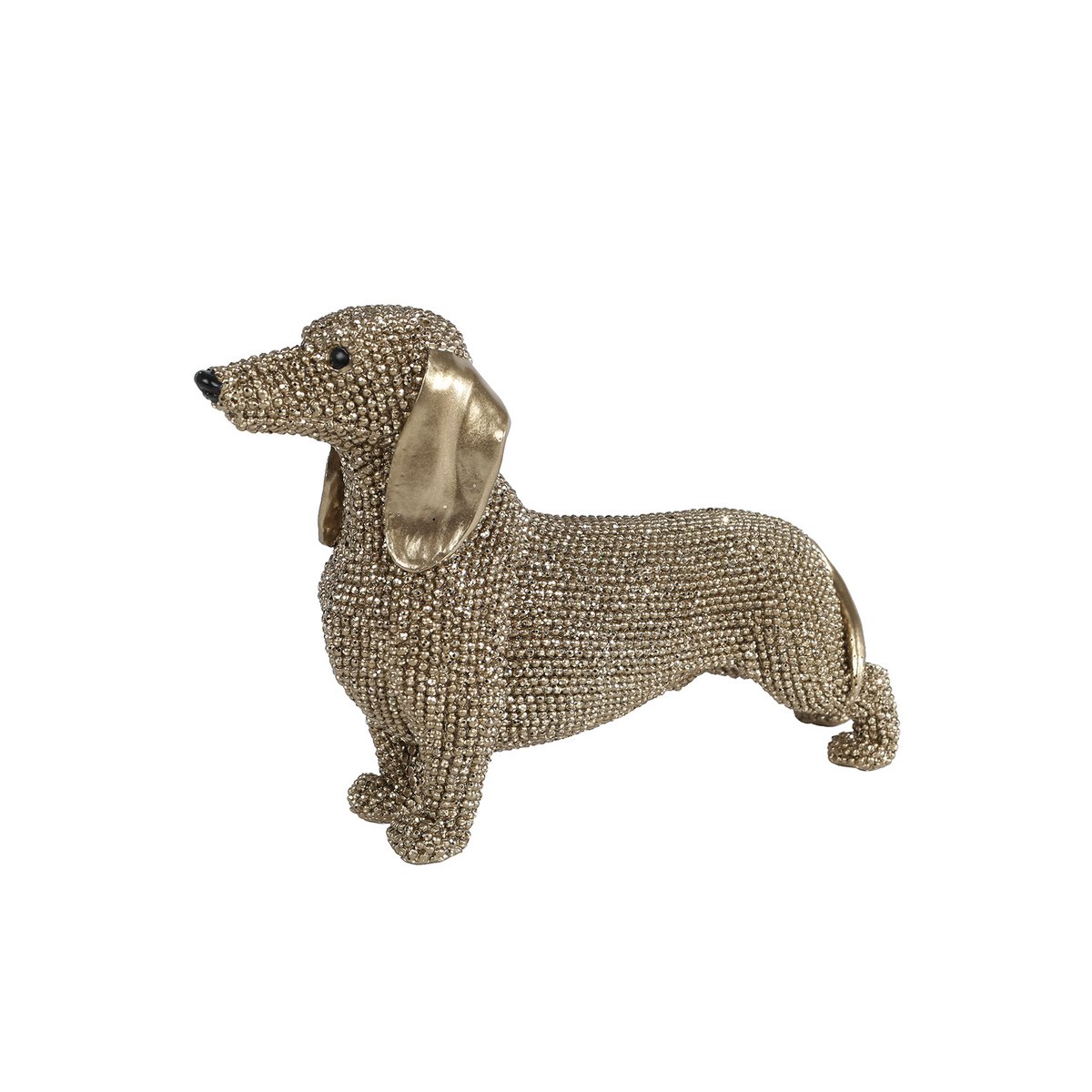 Scultura Bassotto glitter oro