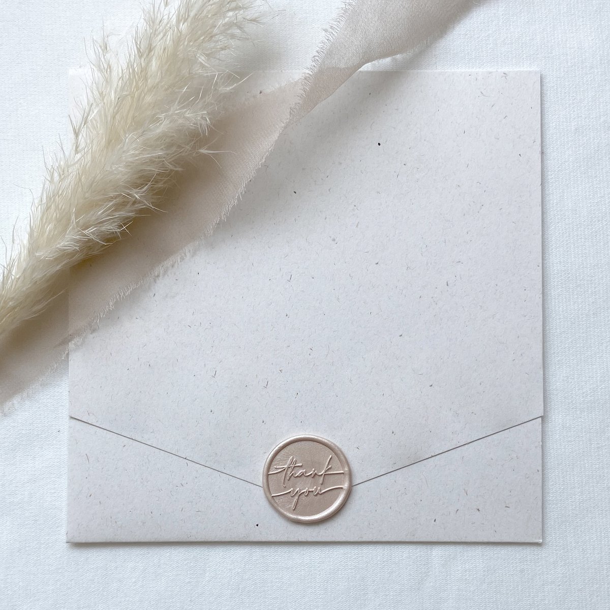 Wachssiegel "thank you" - Farbe Elfenbein (VE = 10 Stück)
