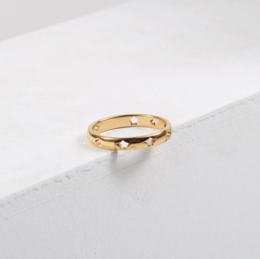 Moon - Cut Out Minimalist Starburst Ring