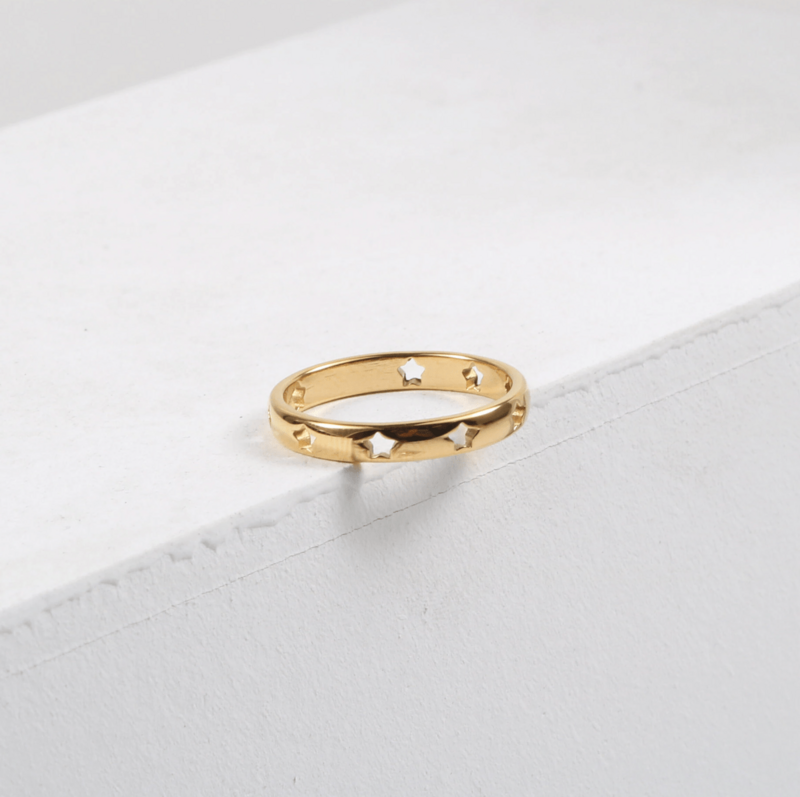 Moon - Cut Out Minimalist Starburst Ring