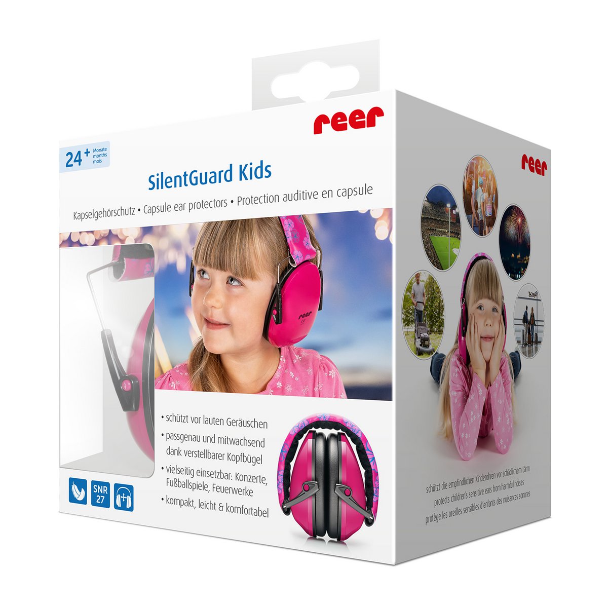 Protectores auditivos en cápsula SilentGuard Kids - Rosa