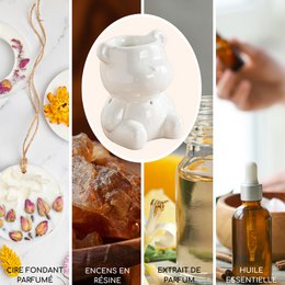 Céramy Series Parfumebrænder – Teddy – Lakeret keramisk lysestage – Spredning af duftvoks, æteriske olier – Dekorativ gaveidé
