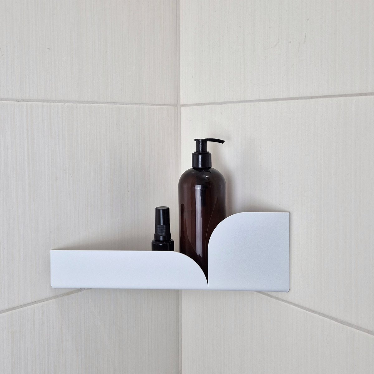 Shower corner shelf BAUHAUS, white, beige, grey, black