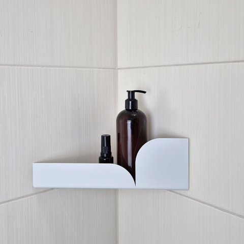 Dusch Eckregal Bauhaus, Weiß, Beige, grau, schwarz