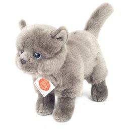 Gatto certosino in piedi 20 cm - peluche - peluche