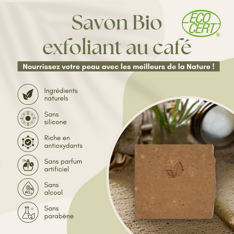 Bio-Kaffee-Peeling-Seife, Anti-Cellulite-Kreislaufstimulator für weiche und glatte Haut
