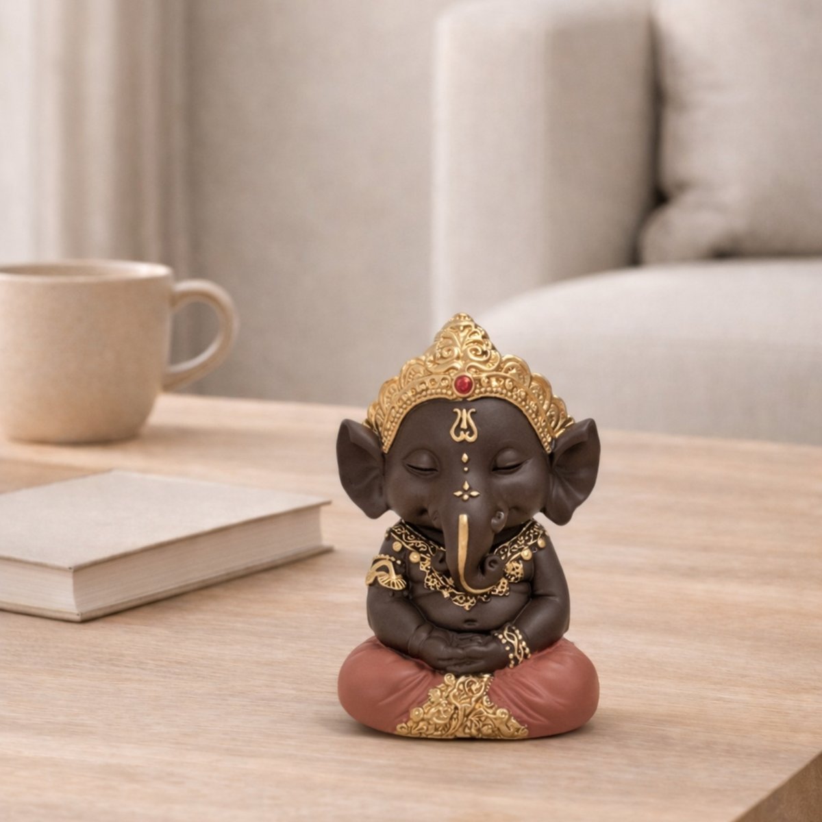 Statuetta Ganesh 2 - Portafortuna - Decorazione Zen e Feng Shui - Per creare un'atmosfera rilassante e spirituale - Idea regalo