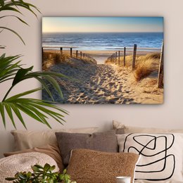 Canvas Maleri - Wall Decoration - Beach - Sea - The Holland - Dunes - Sun
