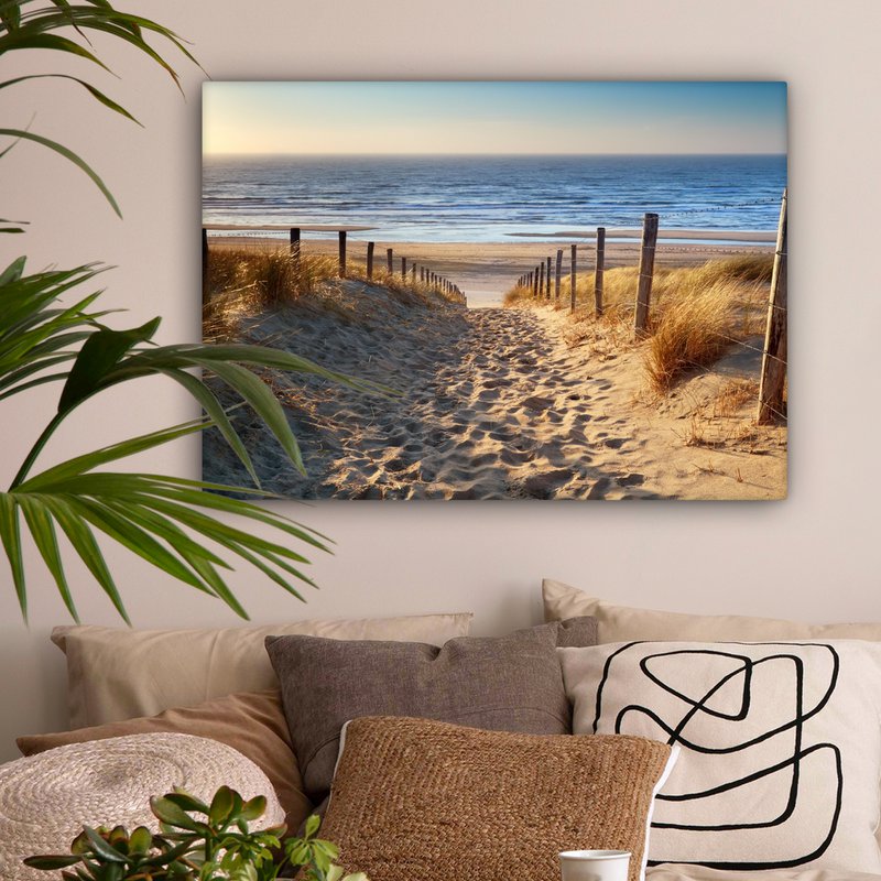 Canvas Maleri - Wall Decoration - Beach - Sea - The Holland - Dunes - Sun