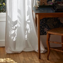 CARLINA pure white gathered curtain