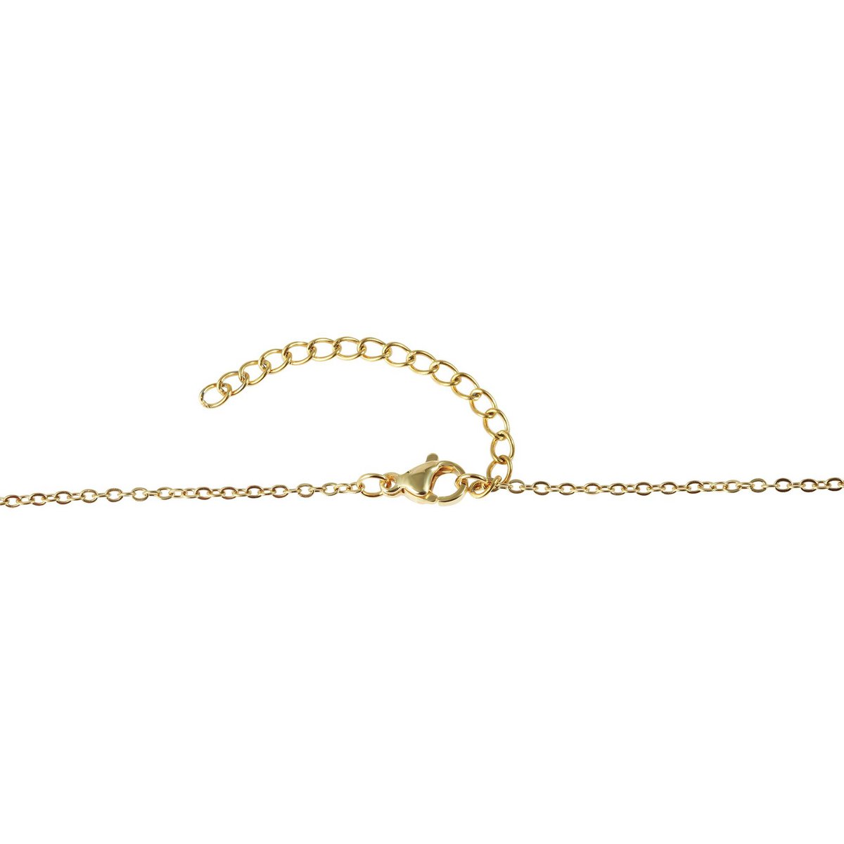 Accentketting met hartjeshanger "Paulina", roestvrij staal, ion-plated, goudkleurig