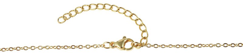 Accentketting met hartjeshanger "Paulina", roestvrij staal, ion-plated, goudkleurig