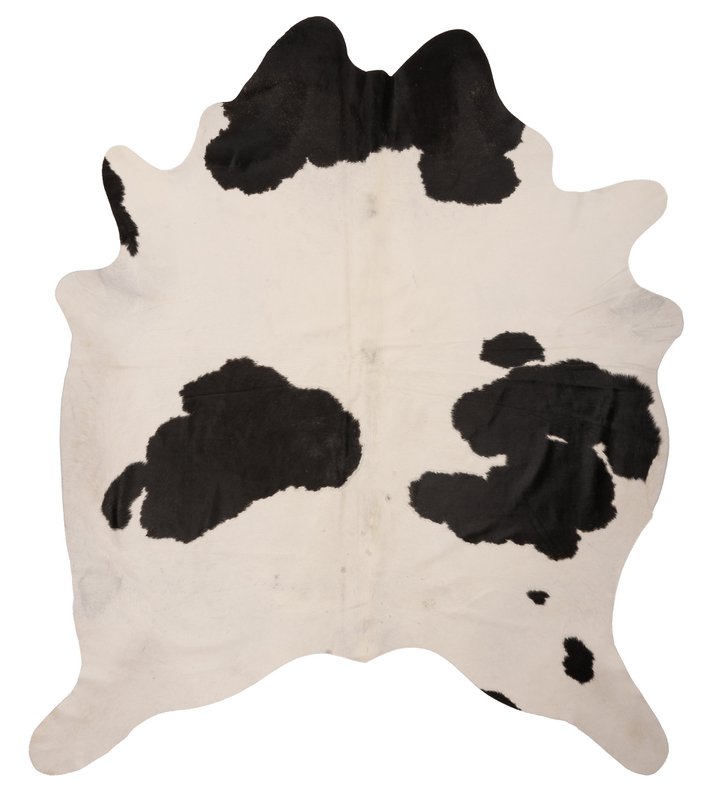 K828 | Pelle bovina unica XL | Bianco e nero | circa 210 x 180 cm