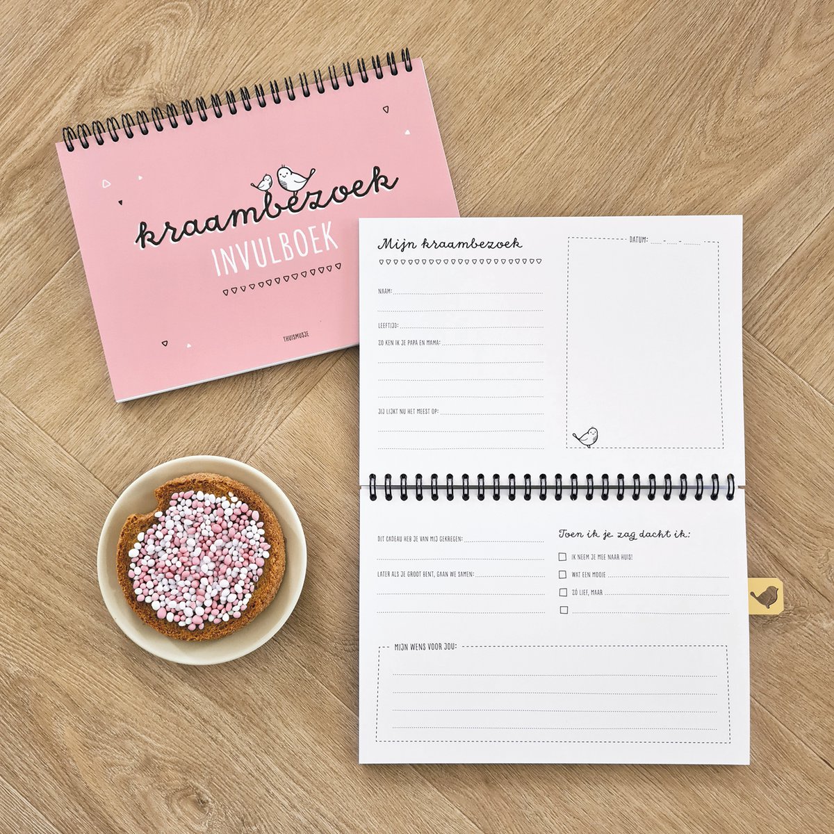 Maternity visit fill-in book A5 | pink
