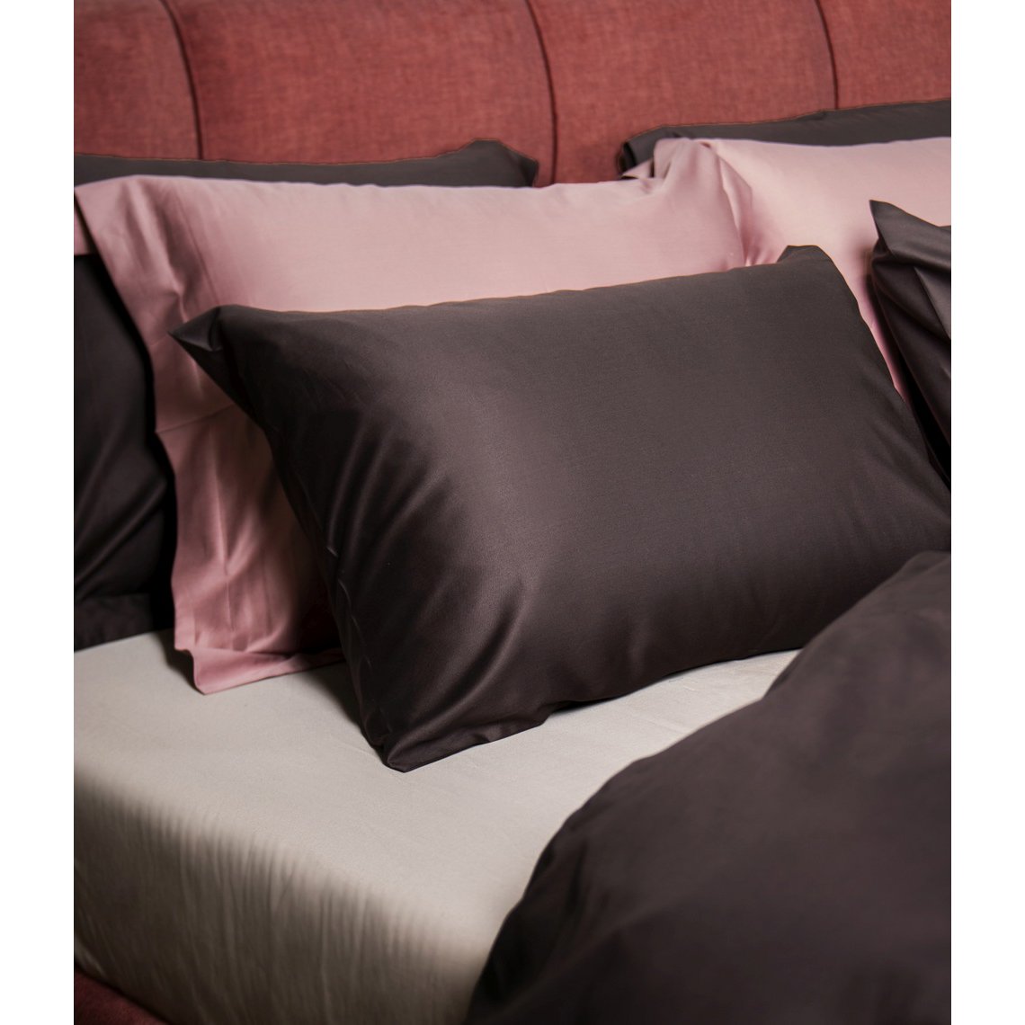 Sateen bed linen set Solid Chocolate Oud