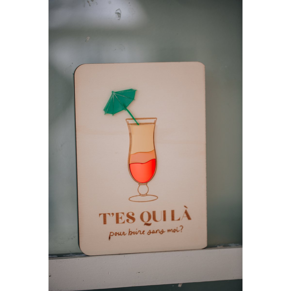 Houten en plexi -poster: cocktails