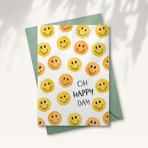 Groeipapier wenskaart - Happy