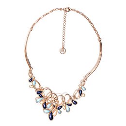 Emaille druppels en bladeren ketting