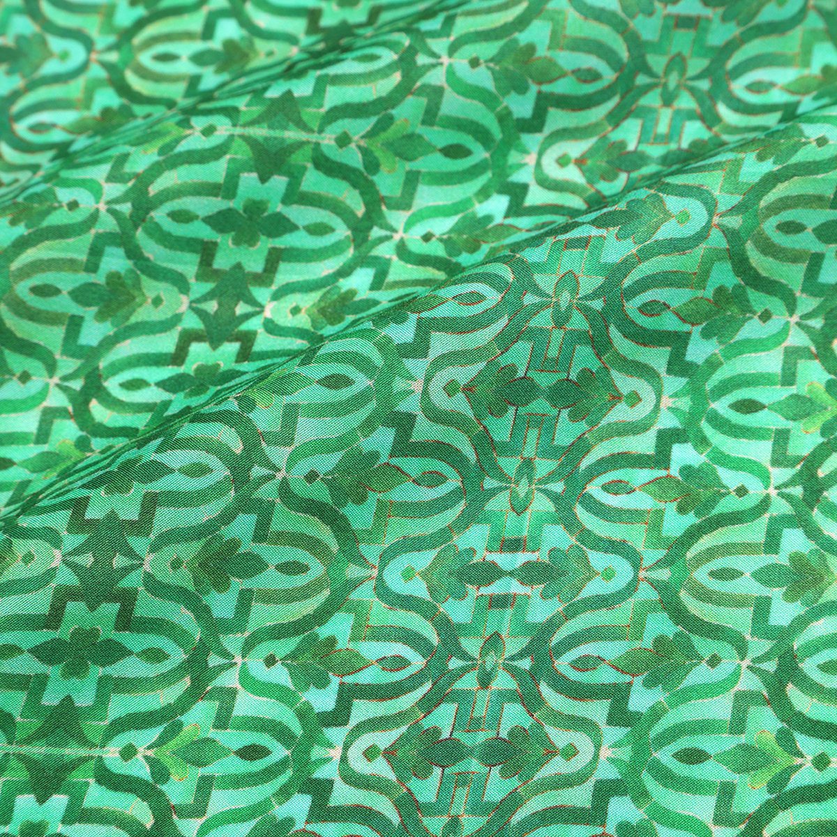 Green Square Silk Scarf Fihri