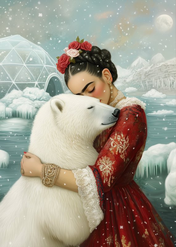 Frida Kahlo: oso polar | Kaart Fripperies