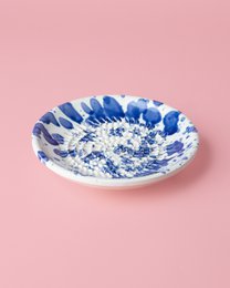 Handmade Ceramic Dish Garlic Grater / SMALL Blue PERSIA
