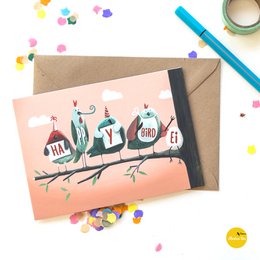 Greeting card Happy Bird Egg (folded)