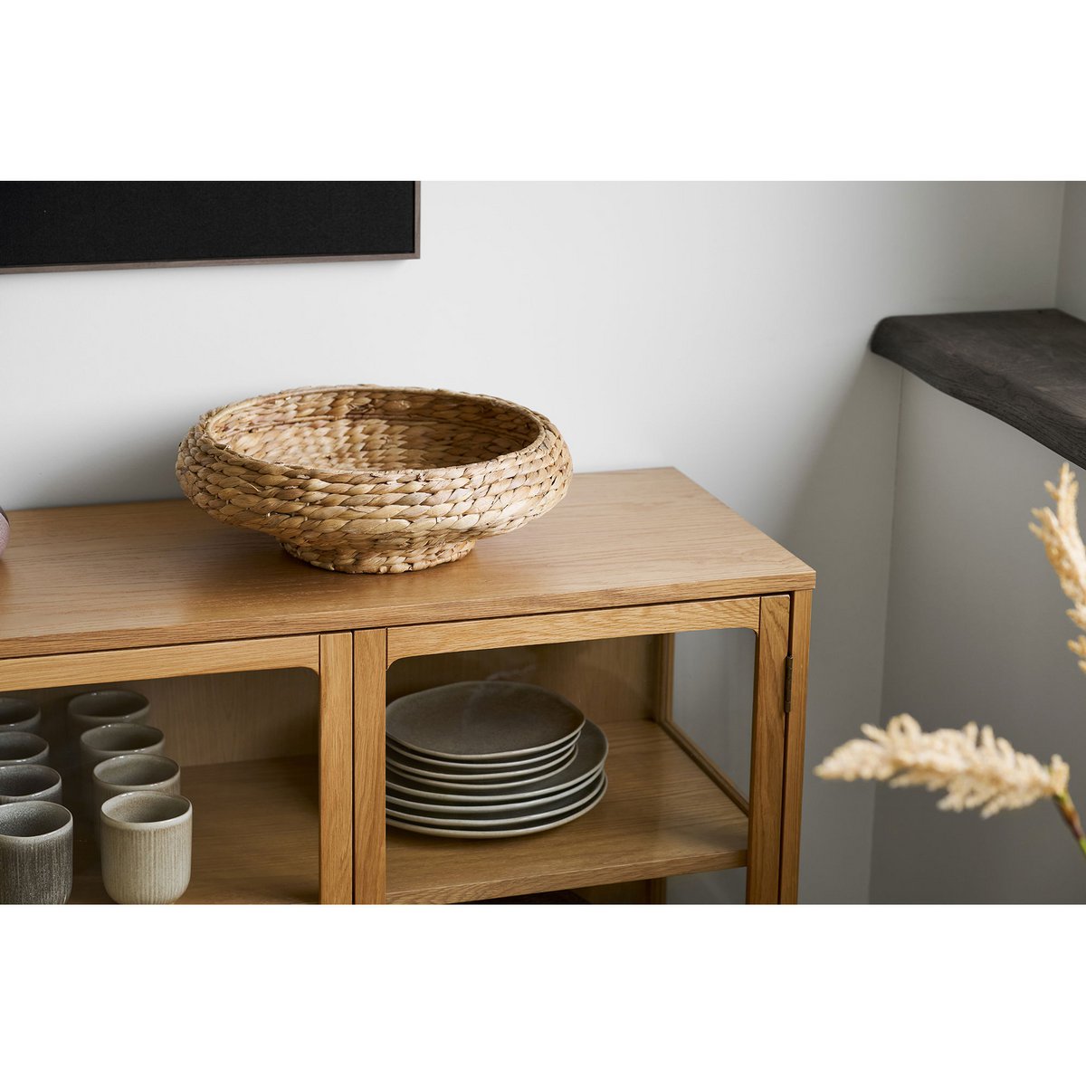 Frellesvig Tray, water hyacinth, natural, ø40x12cm