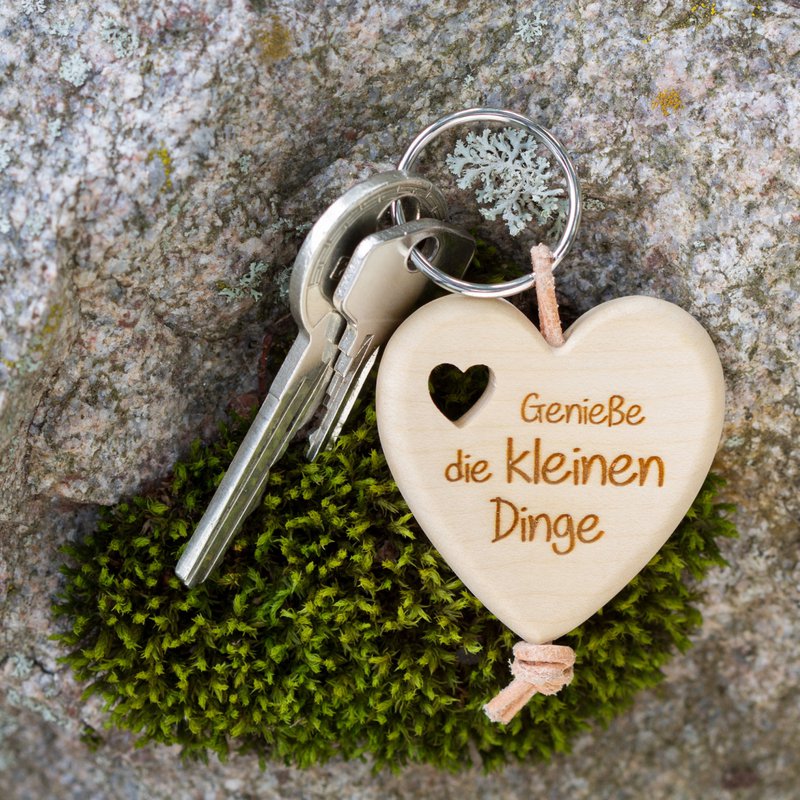 Thankgood's Heart nøglering Nyd de små ting