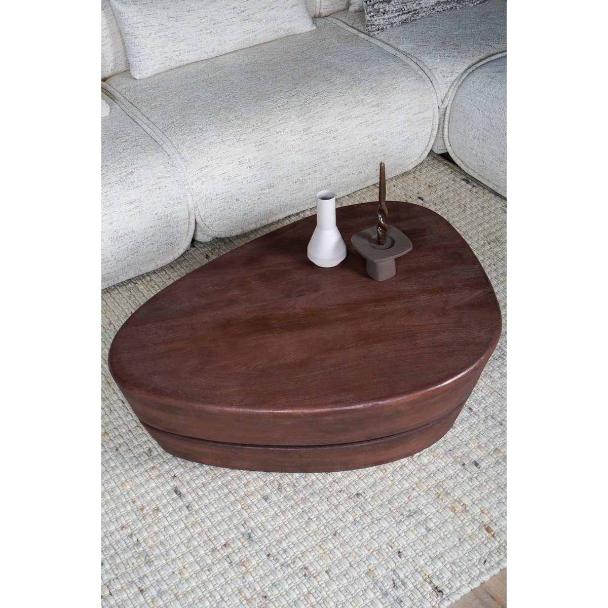 Stolik kawowy Kiva 107 x 80 cm - Drewno Espresso Mango