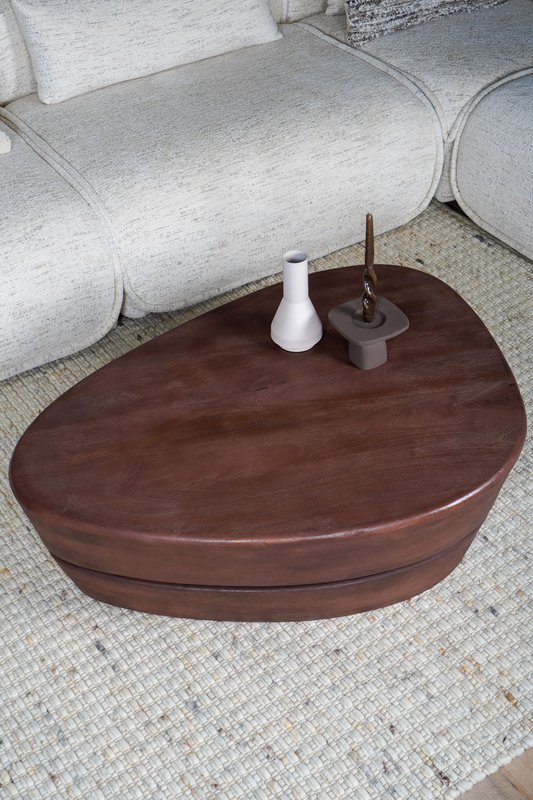 Stolik kawowy Kiva 107 x 80 cm - Drewno Espresso Mango