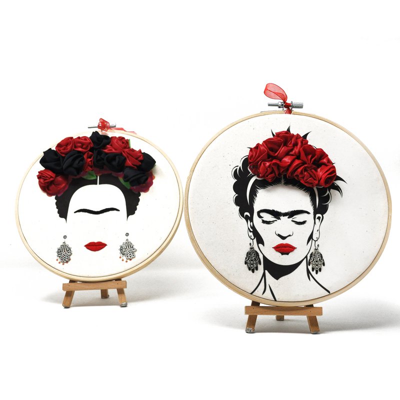 Frida Inspired – Embroidered Portrait Wall Art Set Assorted (5 pieces) 