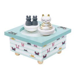 Dancing Cat & Mouse Music Box