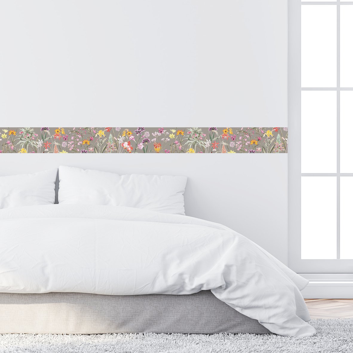 Cenefa autoadhesiva "Jardín Botánico" multicolor/taupe
