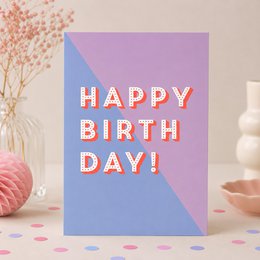Karte zum Geburtstag „Happy Birthday“ – moderne Postkarte mit Neon