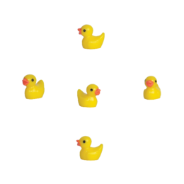 Minis - Patos de goma (5 piezas) - escala 1:12 - Sam & Julia - Het Muizenhuis