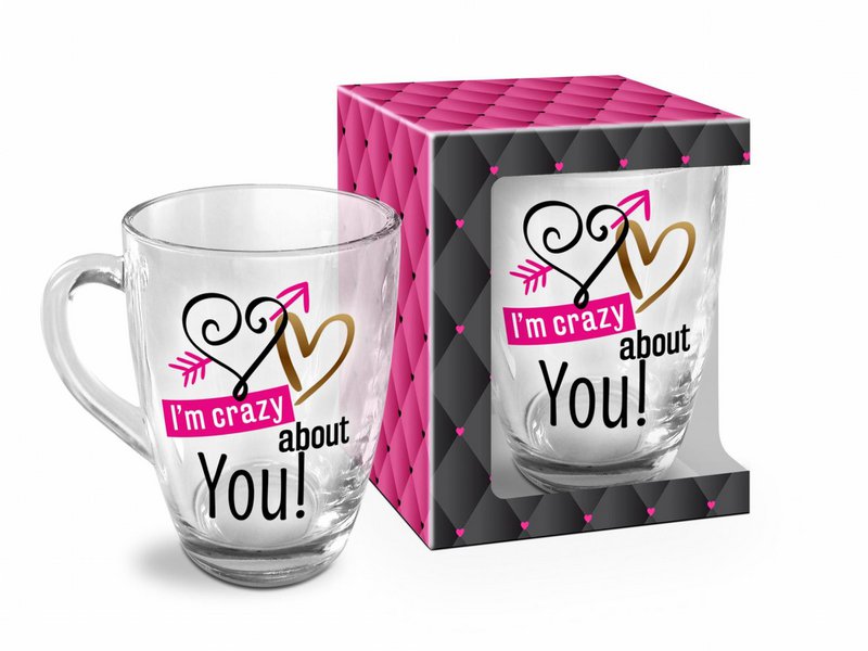 MUG EN VERRE JE SUIS FOU DE TOI