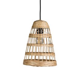 Pendant light - Ami - Open, a natural woven rattan pendant light with an open, airy design suitable for use in ceiling lighting applications.