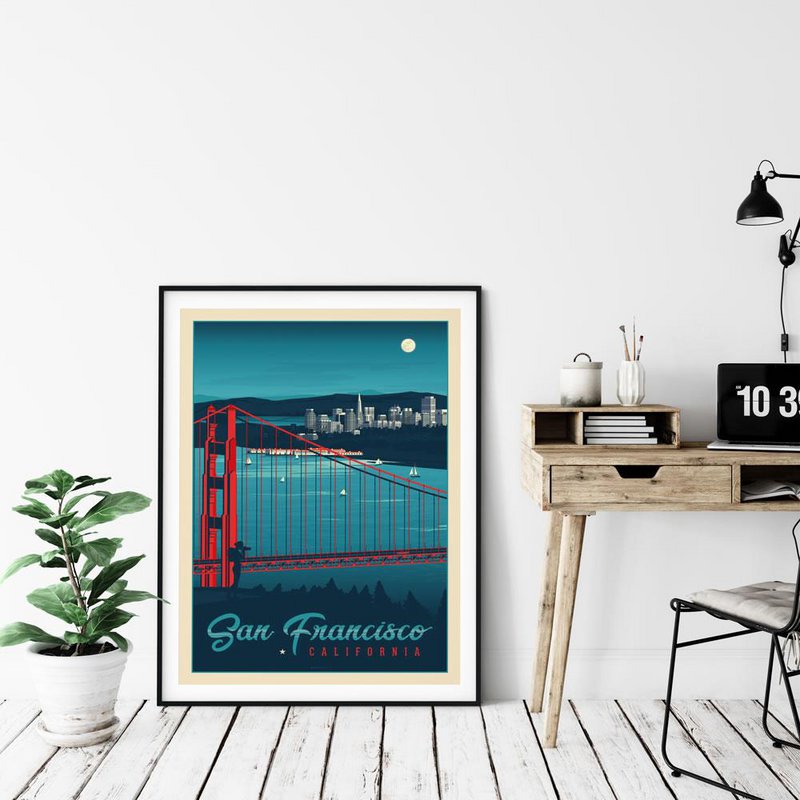 Vintage Poster van San Francisco | Poster Stad San Francisco Californië Verenigde Staten