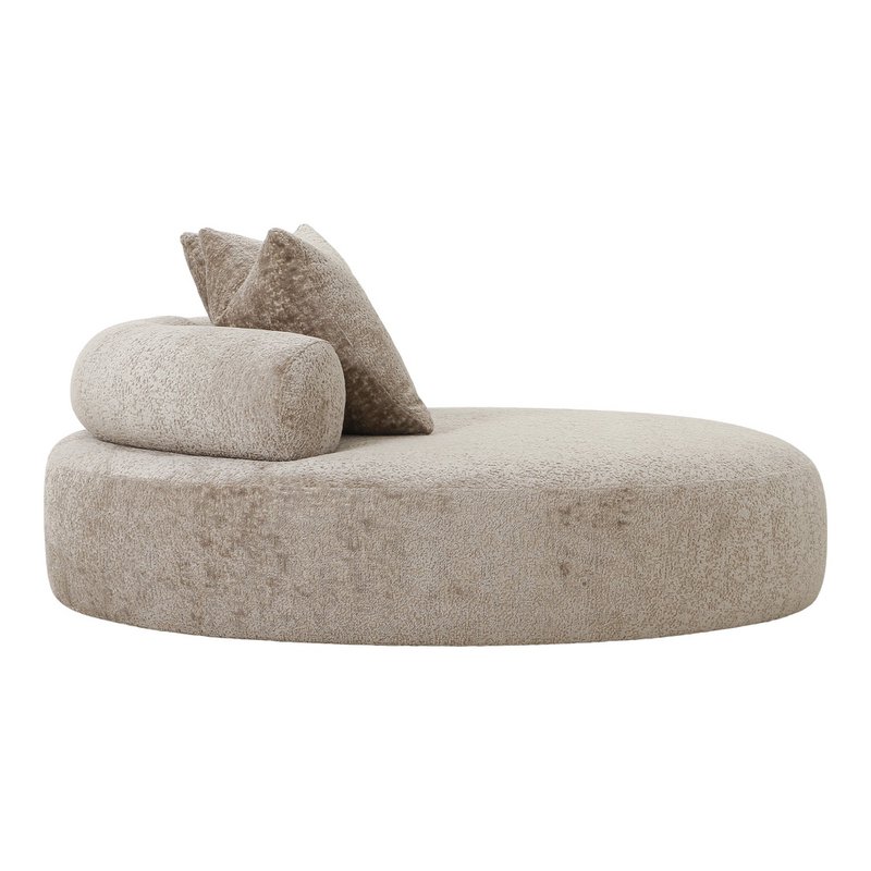 Cairo Daybed - Daybed with 2 pillows in chenille, round, natural, HN1251