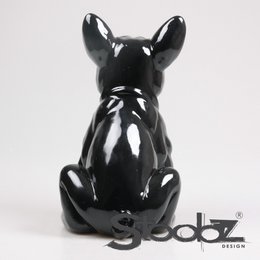 Stoobz Design Französische Bulldogge Statue 24x20x37 cm – Schwarz | Modernes Design
